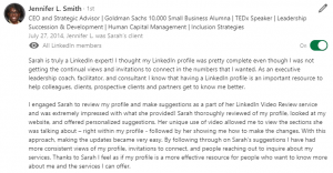LinkedIn Profile Video Review by Sarah Santacroce